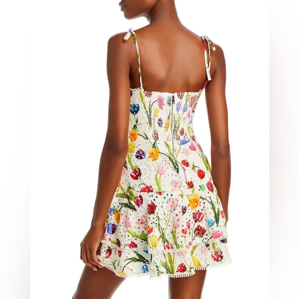 Alice + Olivia Rosette Floral Print Cotton Mini Dress, NWT, Size XS - Picture 7 of 16